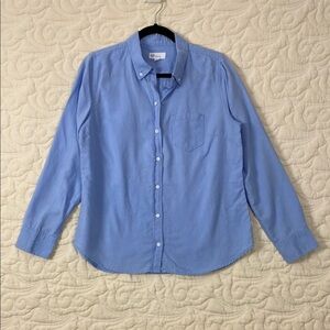 GAP Boyfriend Fit Shirt Blue Cotton Button Down Size Medium